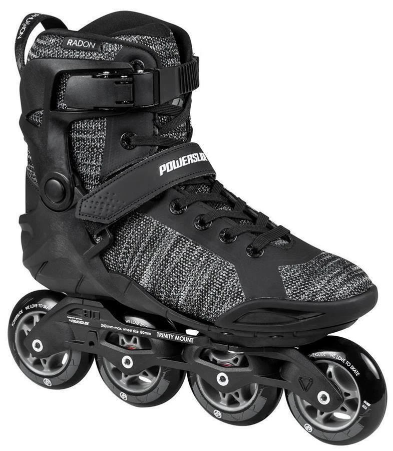 Powerslide Phuzion Radon Black White 80 Inline Skates Inlineskates 901975 GR. 46