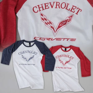 Camiseta Corvette C7 2014-2019 juvenil manga 3/4 raglán banderas cruzadas 637671 - Imagen 1 de 5