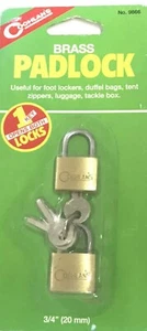 COGHLANS BRASS PADLOCK - 20MM - LOCK COMES WITH THREE KEYS (No. 9866) - Picture 1 of 1