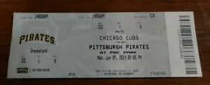 2014 Chicago Cubs vs Pirates baseball Ticket Stub Gerrit Cole win McCutchen HR - Picture 1 of 2