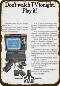 1979 ATARI Video Game System Vintage Look DEKO BLECHSCHILD - PLAY IT! - Bild 1 von 1