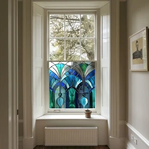 Art Deco Buntglasfensterfolie, Sichtschutz Fensterfolie, Sichtschutz Fensterfolie - Bild 1 von 5