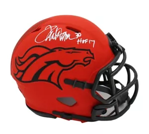 Terrell Davis signierter Denver Broncos Speed Rave NFL Mini Helm mit "HOF 17" Ins - Bild 1 von 2