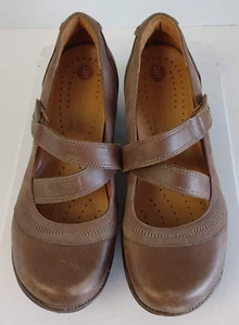 Zapatos Mary Jane CLARKS Unstructured correas DBL punta redonda marrón Lthr 8,5 M #19501 - Imagen 1 de 8