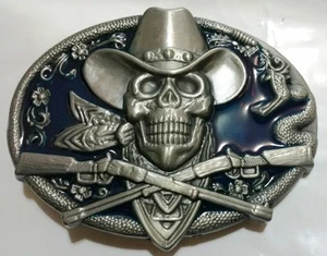 COWBOY SKULL WESTERN BUCKLE EXTENT DESIGNS & QUALITY AMAZING STYLES NEW USA SHIP - Picture 1 of 2