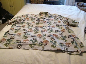 NATURAL ISSUE HAWAIAN SHIRT 4XL / 4XG  100% COTTON  GRASS HUTS, PALM TREES, CARS - Picture 1 of 4