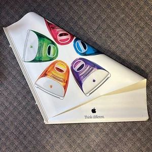 RARE VERSION 2-SIDED VINYL iMAC _APPLE COMPUTER_Think different Campaign 39"x26" - Afbeelding 1 van 9