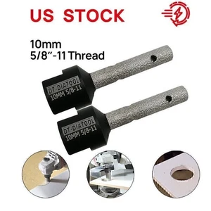 2pcs Diamond Finger Bits Milling 10mm Tile Porcelain Marble Drilling Hole Saw - Picture 1 of 7