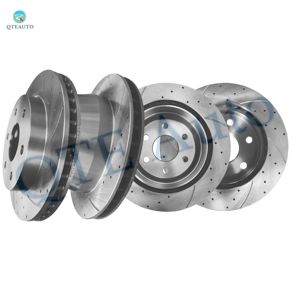 4PC Front-Rear Drilled Slotted Brake Disc Rotors For 2000-2006 GMC Yukon XL 1500 - Image 1 of 4