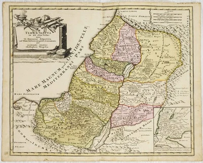 MAPA 1718 TIERRA SANTA DIVIDIDA ENTRE 12 TRIBUS ISREAL Weigel 17x13,5 Leer P447 Foto 1 de 2