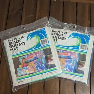 2x Vintage Intex The Wet Set 1989 Fantasy Mat 72" x 30" Inflatable Pool Float - Picture 1 of 4