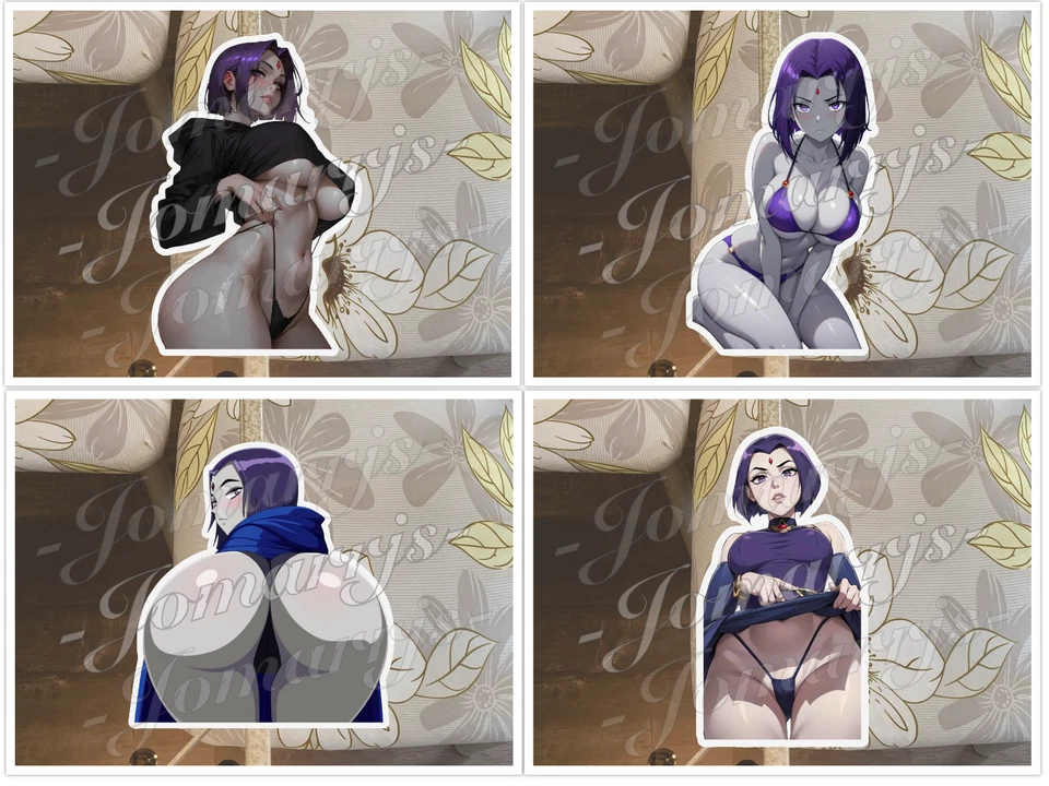 Teen Titans Raven Специальная Цветная Наклейка Наклейка ecchi pin up бикини waifu 002-005 - Изображение 1 из 2