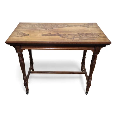VGQ Antique Victorian folding games table - turn over top console card table - Image 1 of 4