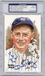 Waite Hoyt  Signed Perez Steele Postcard  PSA DNA  MINT 9 (Auto) - VERY TOUGH! - Picture 1 of 2