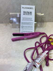 Plugged In Ceramic Tourmaline Pink Mini Styling Iron w/ Instructions - Picture 1 of 5