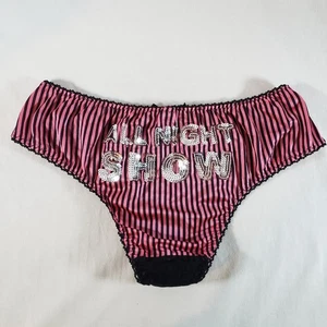 Victoria's Secret Sexy Little Things bikini raso rosa medio nero righe bling - Foto 1 di 5