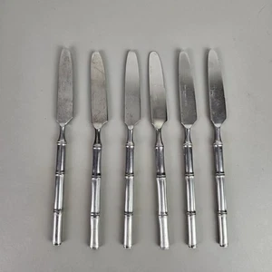 6er Set Stanley Roberts TIBURON DINNER MESSER 8 3/8" Bambus Silberbesteck Besteck - Bild 1 von 10