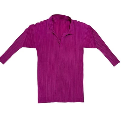 Pleats Please Long Sleeve Pink Cardigan Jacket Size 3 - Image 1 of 4