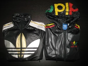 2x Originale Adidas Chile 62 Jacken Gr S M Rasta Trefoil Herren Shiny Retro - Bild 1 von 10