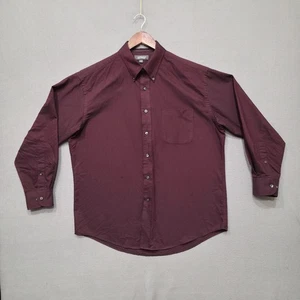 Croft & Barrow Men's Oxford Maroon Wrinkle Resistant Dress Shirt Size 16.5-32/33 - Picture 1 of 6