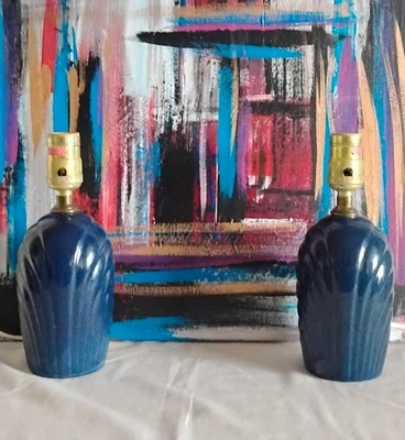 Juego de 2 lámparas de mesa pequeñas de 10" con carcasa moderna - Art Deco Revival Foto 1 de 4