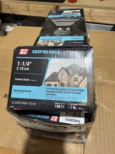 (LOT OF 12 Boxes) 196 Pack Grip Right Roofing Nails 1-1/4" Smooth Shank - Picture 1 of 2
