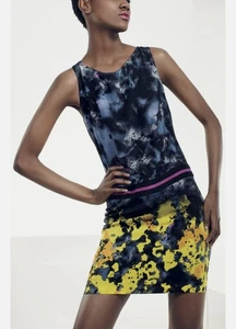 Neu mit Etikett Suzi Chin for Maggy Boutique Seiden-Etuikleid kohlefarben bunt Gr. 14 NEU - Bild 1 von 21