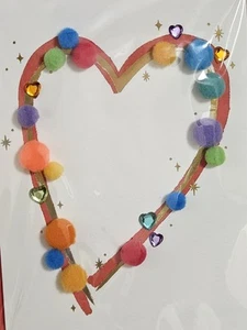 Tarjeta en blanco PAPYRUS Pom Rainbow Heart - Imagen 1 de 5