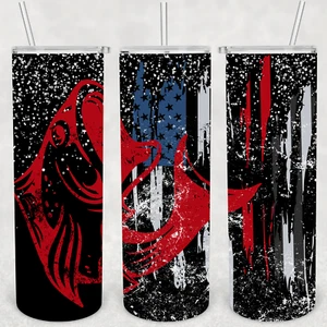 FISHING TUMBLER 16- Includes One 20oz Metal Insulated Tumbler, Lid & Straw - Picture 1 of 3