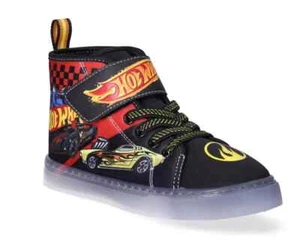Mattel Hot Wheels Boys Light Up High Top Sneakers Tennis Shoes Size 3 - Picture 1 of 7