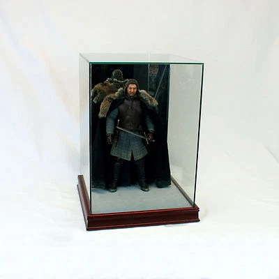 1/6 Scale Comic Figurine Display Case 14" Tall All Glass Cherry Sport Moulding - Image 1 of 3