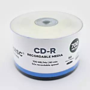 50 Pack ACU-DISC Pro-Series Blank CD-R Recordable 52x Speed 700mb 80mins Discs - Picture 1 of 3