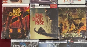 Evil Dead + Rise + Army of Darkness 4k Blu-Ray Steelbooks + Digital Rise - Picture 1 of 4