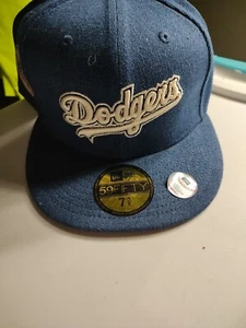 New Era Cap Los Angeles DodgerSpell Out Blue Denim NWT Size 7 3/8  Free Shipping - Picture 1 of 10