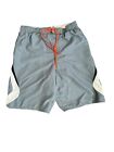 Vintage Nike Men's Size M Gray Lined Swim Shorts with Drawstring Pockets