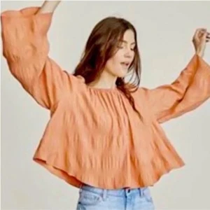 Elizabeth and James Nutmeg Orange Boho Bell Sleeve Off Shoulder Blouse Size XS - Picture 1 of 6