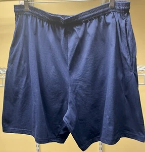 Hanes marineblau Herren Baumwolle Lounge Shorts Kordelzug zum Binden Größe X-Large neu - Bild 1 von 7