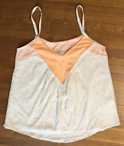 Camiseta sin mangas Miss Me USADA UNA VEZ Marfil Encaje Corral Lentejuelas Talla Mediana - Imagen 1 de 4