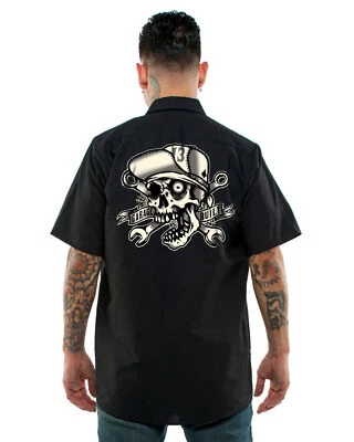 Auténtica Camisa de Trabajo LUCKY 13 Calavera Bro S-4XL NUEVA Foto 1 de 2