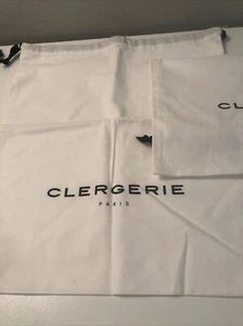 Clergerie Paris Dust Bag Shoes Handbag Travel Storage 14 x 12 White Lot Of 2 - Picture 1 of 5