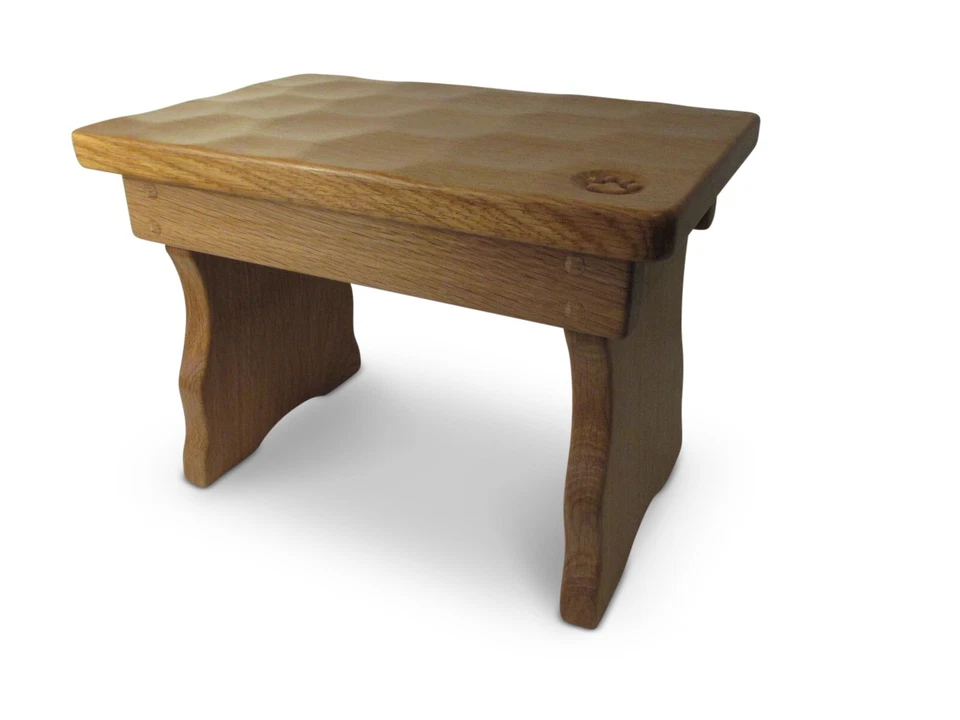 Christening stool Adzed- similar to mouseman, wrenman, Beaverman, P. R. Woodward - Image 1 of 3