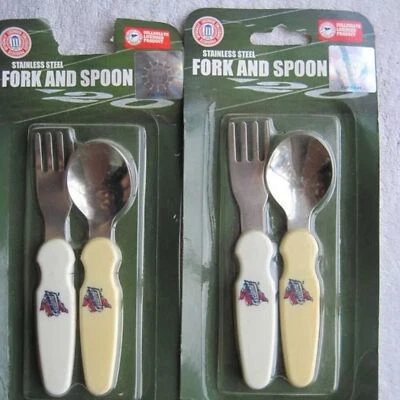 2 juegos de tenedor y cuchara para bebés universitarios Iowa State Cyclones Cy Hawk para niños pequeños Foto 1 de 4