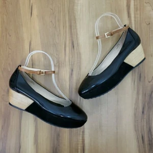 Tod's Black Patent Leather Ankle Strap Platform Wedge Pumps Sz 38.5 / US 7.5 - Picture 1 of 14