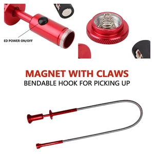 24" LED Magnetic Flexible Mechanic Claw Pick-Up Tool Spring Loaded Parts Grabber - Picture 1 of 11
