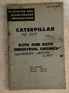 Caterpillar D398 & D379 Industrial Engines Operation & Maintenance Instructions - Picture 1 of 2