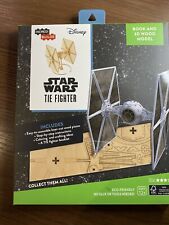 Star Wars Tie Fighter Book and 3D Wood Model Disney Incredi Builds *New