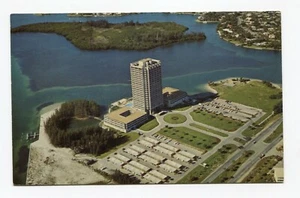 POSTKARTE Luftaufnahme von Plymouth Hafen, Sarasota Bay FL Florida 1960er - Bild 1 von 2