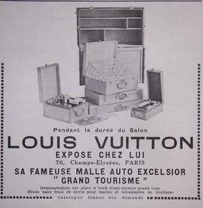 PUBLICITÉ DE PRESSE 1923 LOUIS VUITTONMALLE AUTO EXCELSIOR - ADVERTISING - Imagen 1 de 1