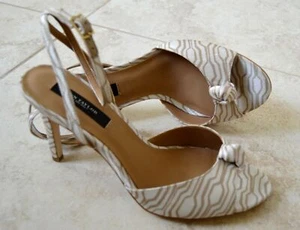 NEU Ann Taylor Gemma beige weiß Peeptoe Sling Stiletto Schuhe 7, 8, 8,5, 9, 9,5 - Bild 1 von 5
