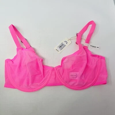 Aerie Smoothez Womens Size 36D Mesh Unlined Underwire Balconette Bra in Pink 352 - Image 1 of 4